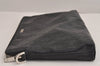 Authentic Christian Dior Vintage Trotter Clutch Bag Purse Leather Black 5903J
