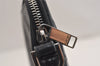 Authentic Christian Dior Vintage Trotter Clutch Bag Purse Leather Black 5903J