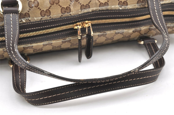 Authentic GUCCI GG Crystal Duchessa Line Hand Bag PVC Leather 181488 Brown 5903K
