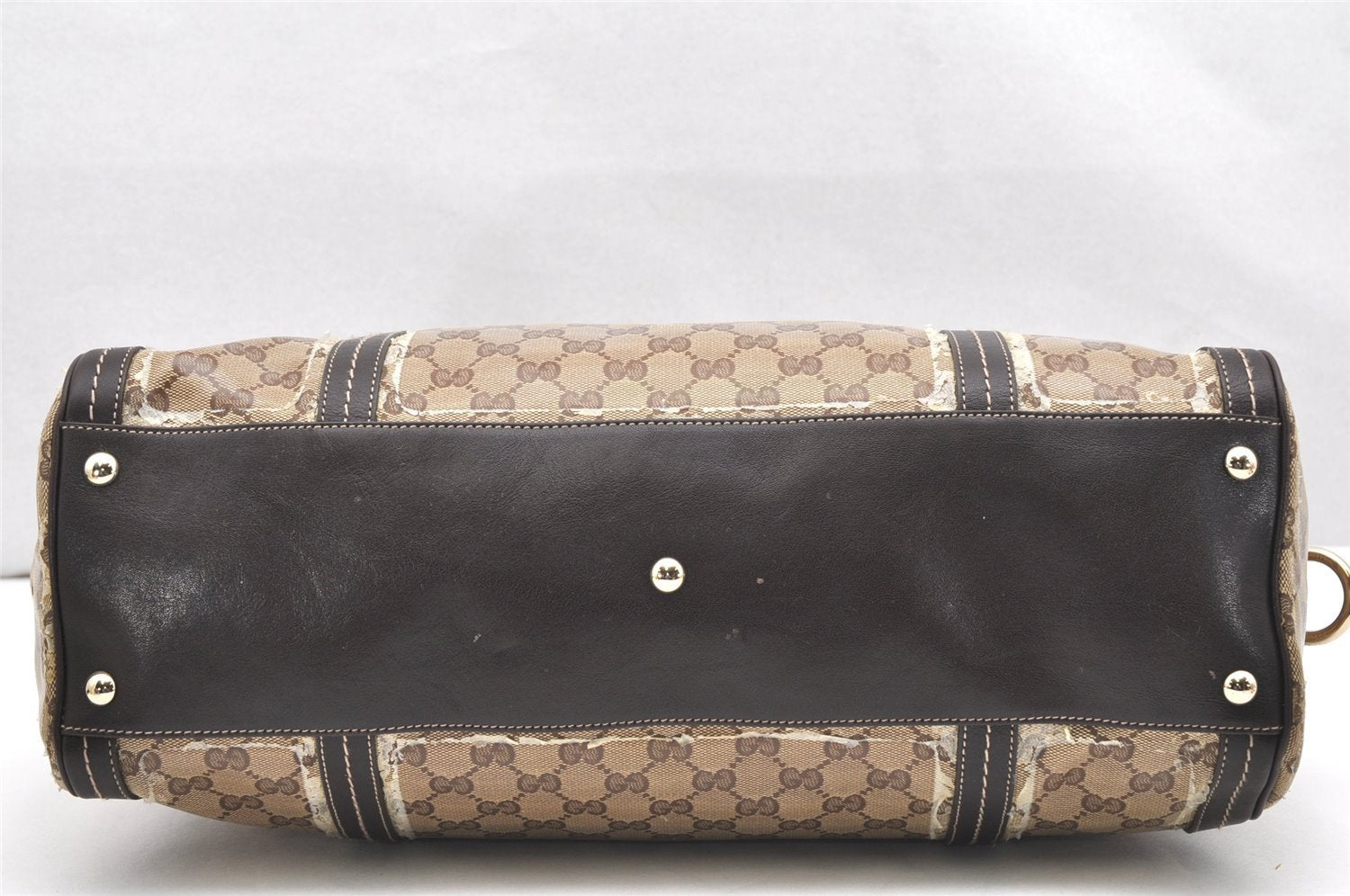 Authentic GUCCI GG Crystal Duchessa Line Hand Bag PVC Leather 181488 Brown 5903K