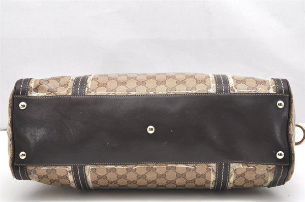 Authentic GUCCI GG Crystal Duchessa Line Hand Bag PVC Leather 181488 Brown 5903K