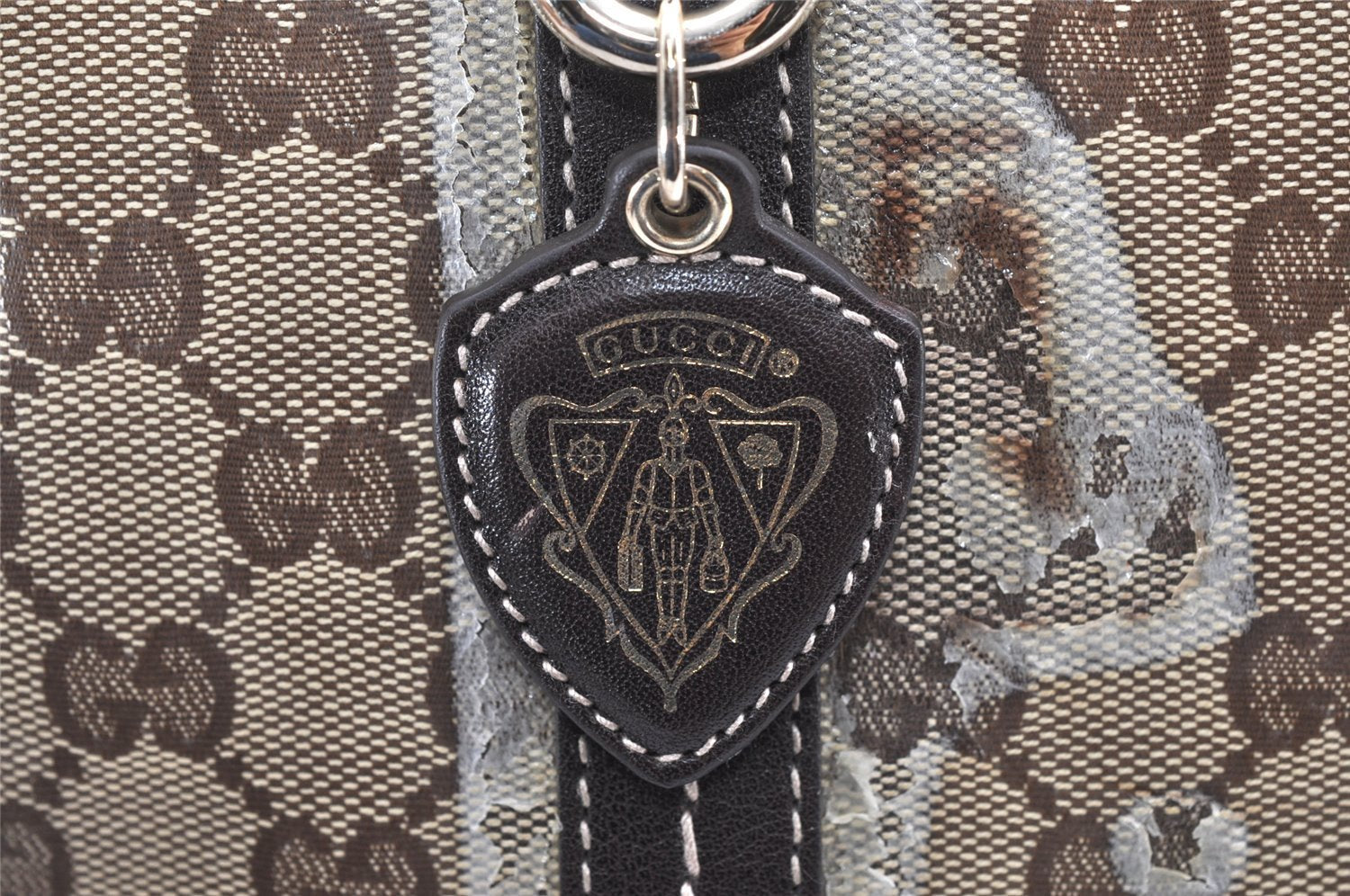 Authentic GUCCI GG Crystal Duchessa Line Hand Bag PVC Leather 181488 Brown 5903K