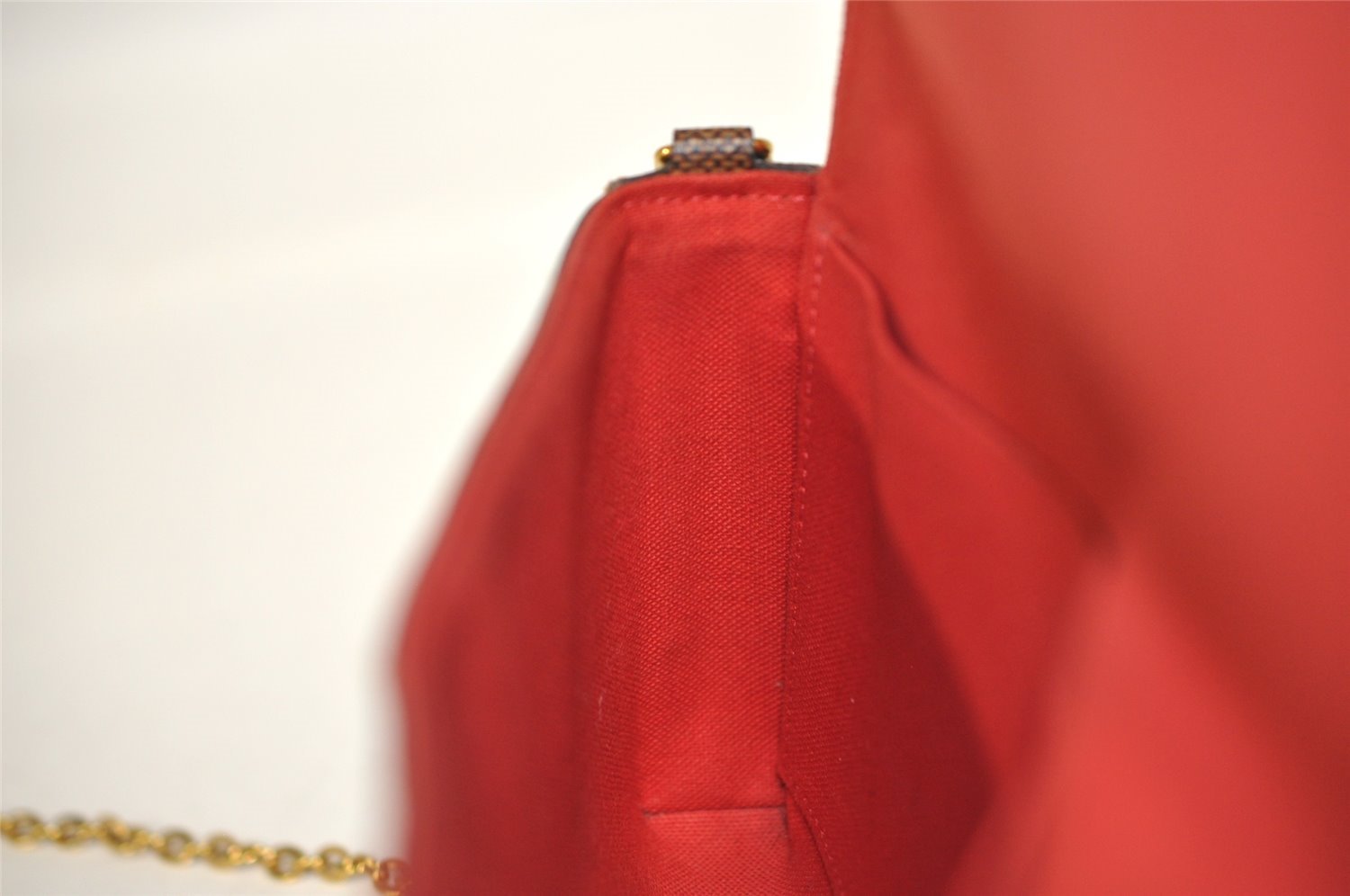 Authentic Louis Vuitton Damier Pochette Felicie N63032 Shoulder Cross Bag 5904I