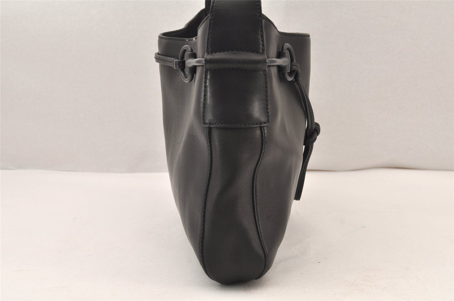Authentic GUCCI Horsebit Shoulder Hand Bag Purse Leather 101975 Black 5904K