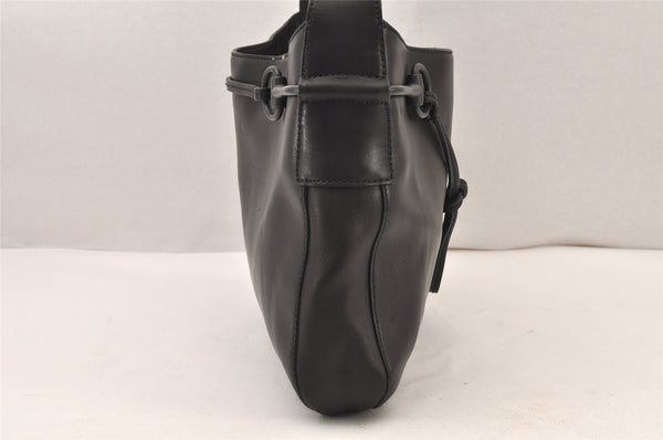 Authentic GUCCI Horsebit Shoulder Hand Bag Purse Leather 101975 Black 5904K