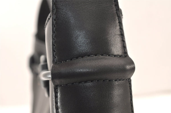 Authentic GUCCI Horsebit Shoulder Hand Bag Purse Leather 101975 Black 5904K