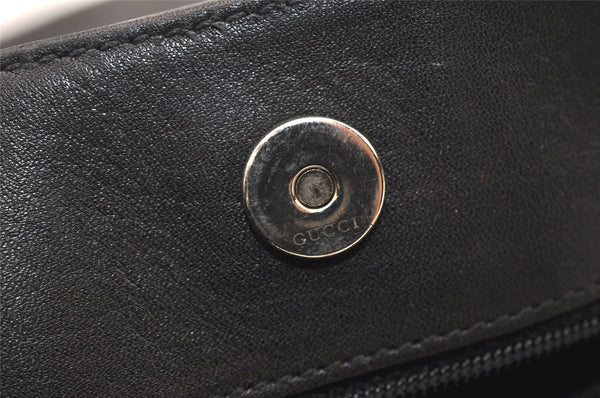 Authentic GUCCI Horsebit Shoulder Hand Bag Purse Leather 101975 Black 5904K