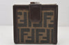 Authentic FENDI Vintage Zucca Bifold Wallet Purse Canvas Leather Brown 5905K