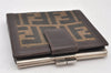 Authentic FENDI Vintage Zucca Bifold Wallet Purse Canvas Leather Brown 5905K