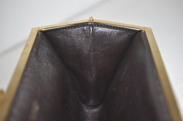 Authentic Christian Dior Trotter Clutch Bag Purse Canvas Leather Brown 5906I