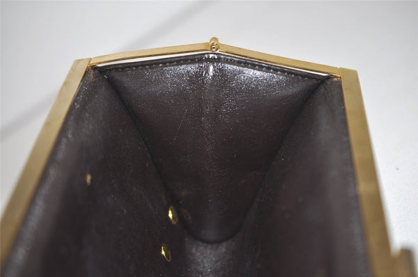 Authentic Christian Dior Trotter Clutch Bag Purse Canvas Leather Brown 5906I