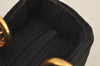 Authentic Christian Dior Lady Dior Nylon Cannage Hand Bag Black CD Junk 5908J