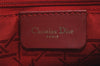 Authentic Christian Dior Lady Dior Nylon Cannage Hand Bag Black CD Junk 5908J