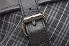 Authentic BURBERRY BLACK LABEL Check Shoulder Cross Bag PVC Leather Black 5908K