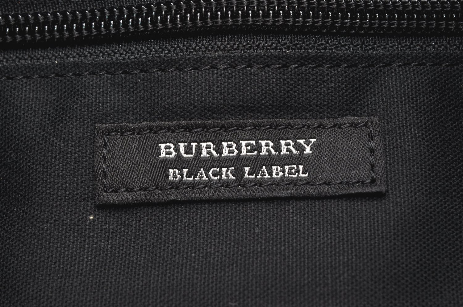 Authentic BURBERRY BLACK LABEL Check Shoulder Cross Bag PVC Leather Black 5908K