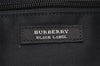 Authentic BURBERRY BLACK LABEL Check Shoulder Cross Bag PVC Leather Black 5908K