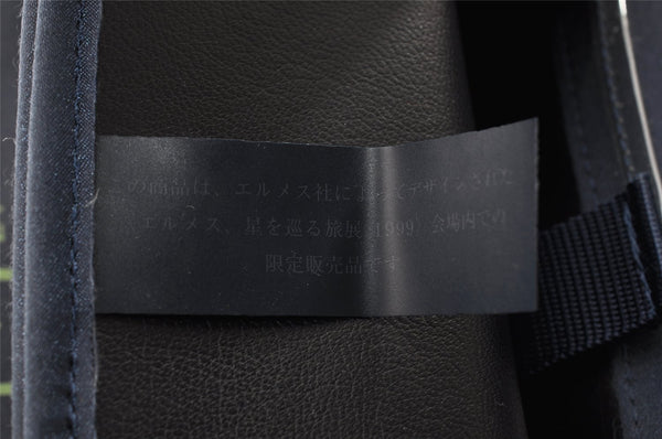 Authentic HERMES Sherpa Nylon Backpack Exhibition 1999 Limited Navy 5909I