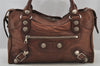 Authentic BALENCIAGA Giant City 2Way Hand Bag Leather 173084 Brown 5911J