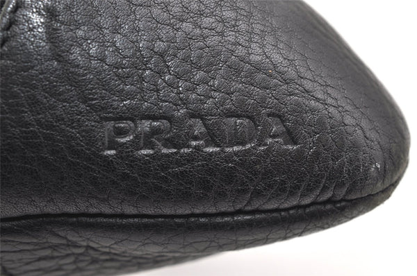 Authentic PRADA Leather Nappa Chain Shoulder Hand Bag Purse BT0082 Black 5911K