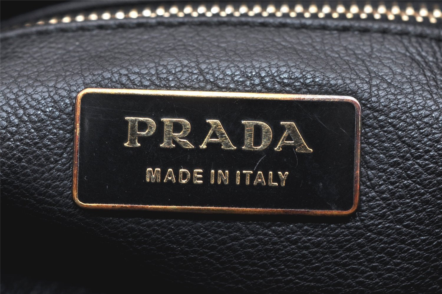 Authentic PRADA Leather Nappa Chain Shoulder Hand Bag Purse BT0082 Black 5911K