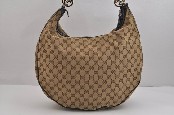 Authentic GUCCI Twins Shoulder Hand Bag GG Canvas Leather 232945 Brown 5912J