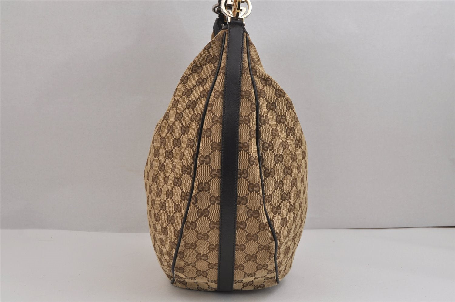 Authentic GUCCI Twins Shoulder Hand Bag GG Canvas Leather 232945 Brown 5912J