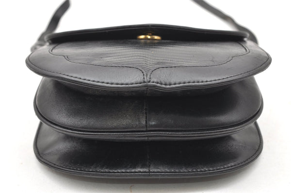 Authentic YVES SAINT LAURENT Shoulder Cross Body Bag Purse Leather Black 5912K