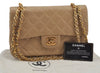 Authentic CHANEL Calf Skin Matelasse 23 Chain Shoulder Bag Purse Beige CC 5913J