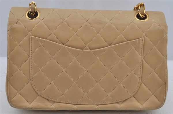 Authentic CHANEL Calf Skin Matelasse 23 Chain Shoulder Bag Purse Beige CC 5913J