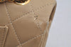 Authentic CHANEL Calf Skin Matelasse 23 Chain Shoulder Bag Purse Beige CC 5913J