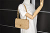 Authentic CHANEL Calf Skin Matelasse 23 Chain Shoulder Bag Purse Beige CC 5913J