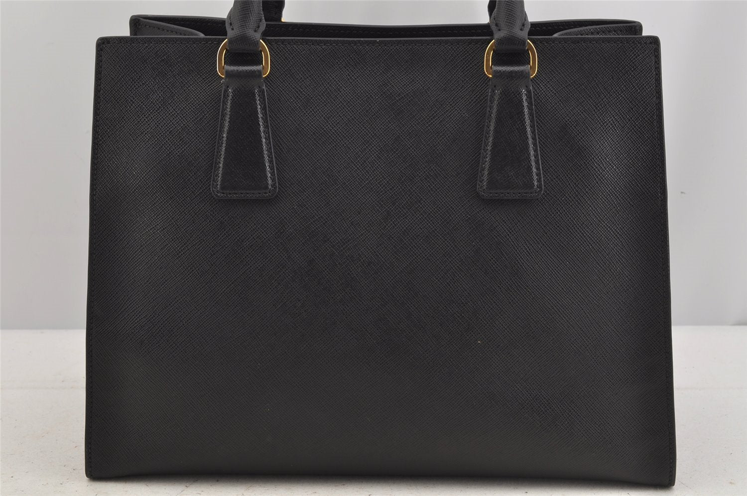 Authentic PRADA Vintage Saffiano Leather 2Way Shoulder Hand Bag Black 5914J