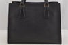 Authentic PRADA Vintage Saffiano Leather 2Way Shoulder Hand Bag Black 5914J
