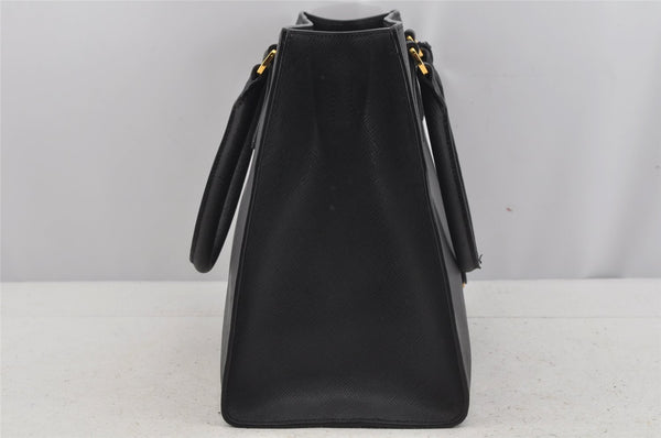 Authentic PRADA Vintage Saffiano Leather 2Way Shoulder Hand Bag Black 5914J