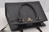 Authentic PRADA Vintage Saffiano Leather 2Way Shoulder Hand Bag Black 5914J