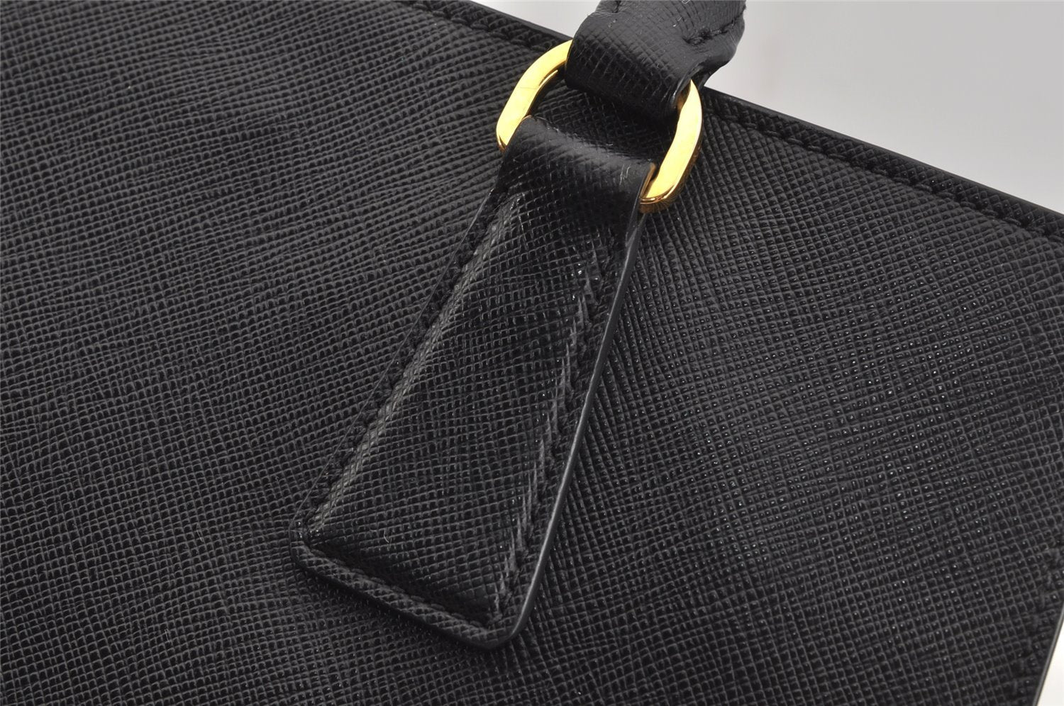 Authentic PRADA Vintage Saffiano Leather 2Way Shoulder Hand Bag Black 5914J