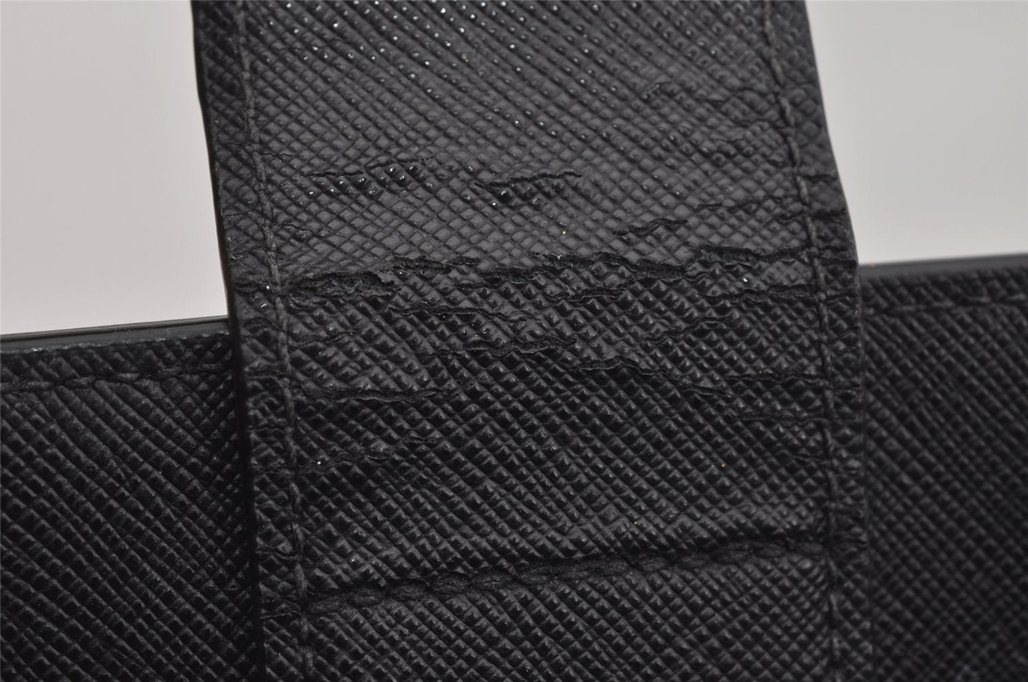 Authentic PRADA Vintage Saffiano Leather 2Way Shoulder Hand Bag Black 5914J