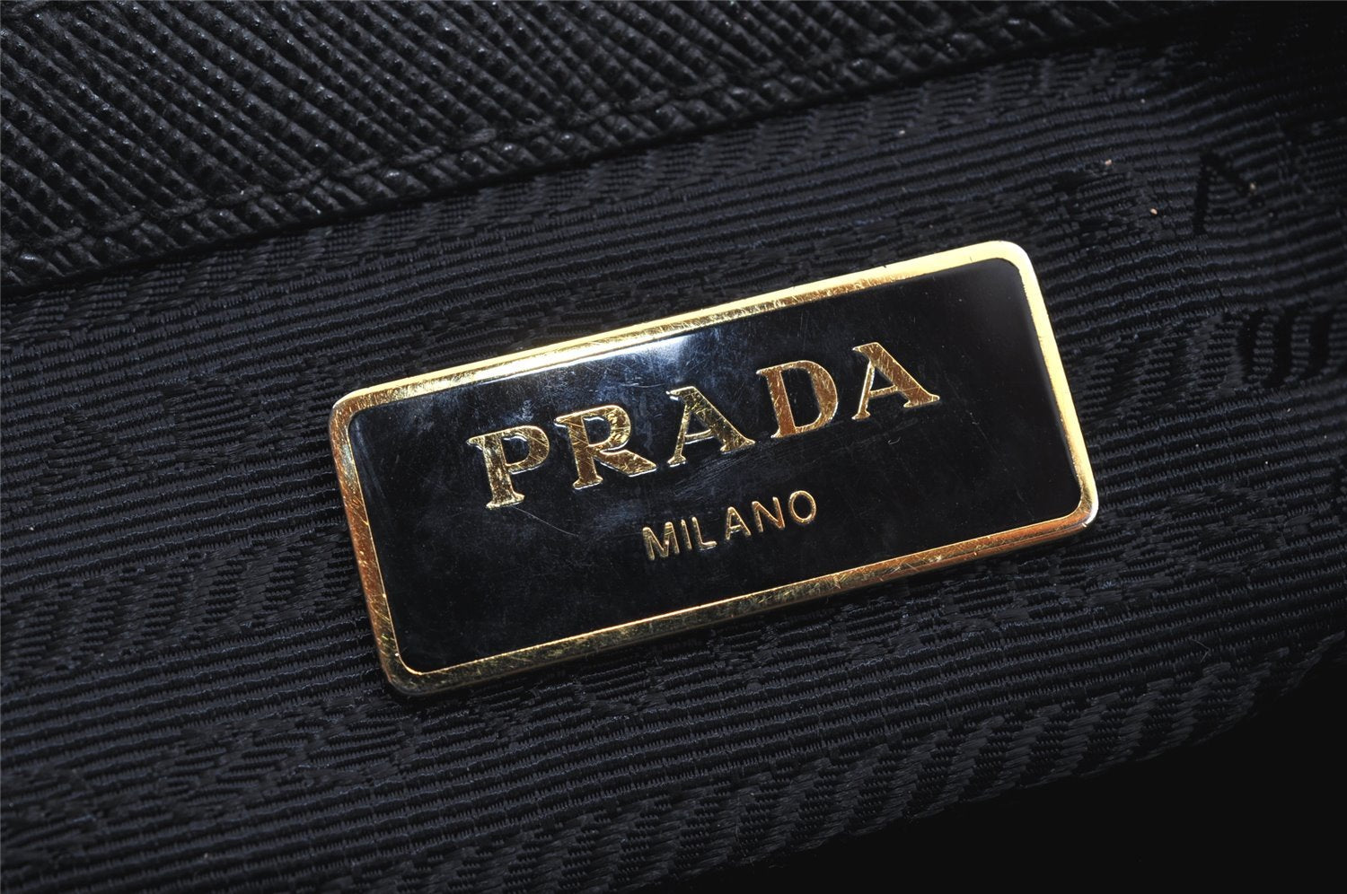 Authentic PRADA Vintage Saffiano Leather 2Way Shoulder Hand Bag Black 5914J