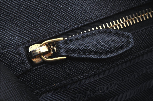 Authentic PRADA Vintage Saffiano Leather 2Way Shoulder Hand Bag Black 5914J
