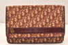 Authentic Christian Dior Trotter Clutch Hand Bag Purse Canvas Leather Red 5914K