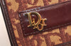 Authentic Christian Dior Trotter Clutch Hand Bag Purse Canvas Leather Red 5914K