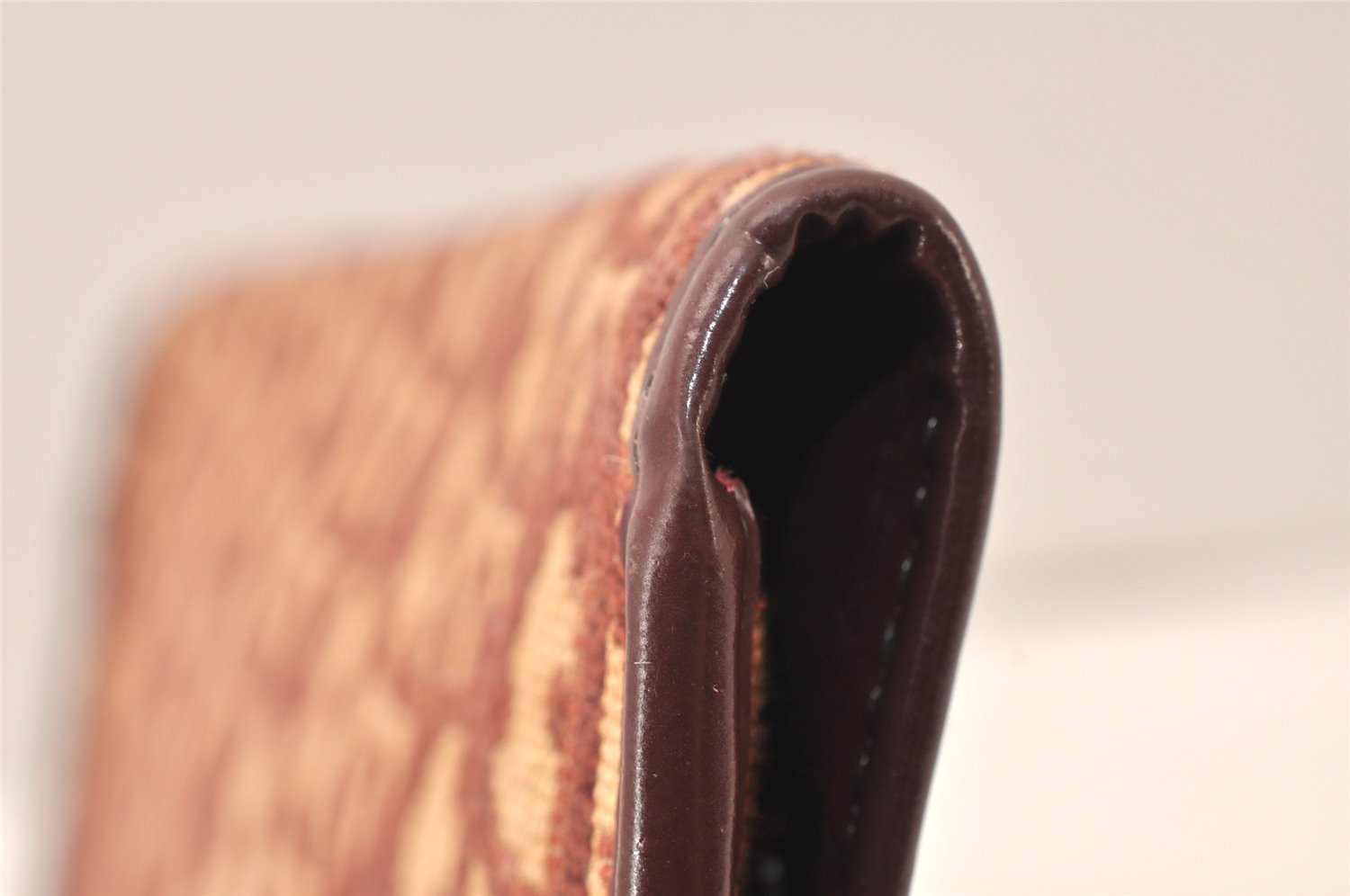 Authentic Christian Dior Trotter Clutch Hand Bag Purse Canvas Leather Red 5914K