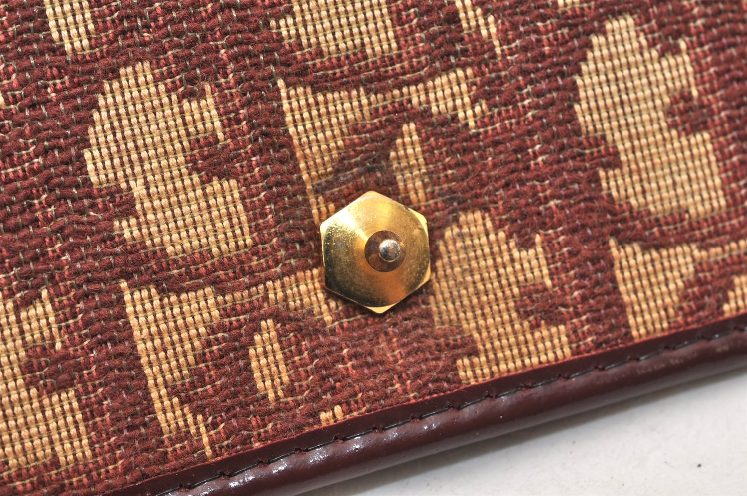 Authentic Christian Dior Trotter Clutch Hand Bag Purse Canvas Leather Red 5914K