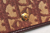Authentic Christian Dior Trotter Clutch Hand Bag Purse Canvas Leather Red 5914K