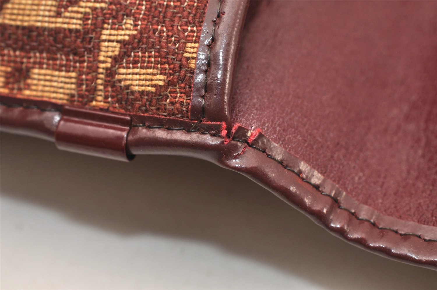 Authentic Christian Dior Trotter Clutch Hand Bag Purse Canvas Leather Red 5914K