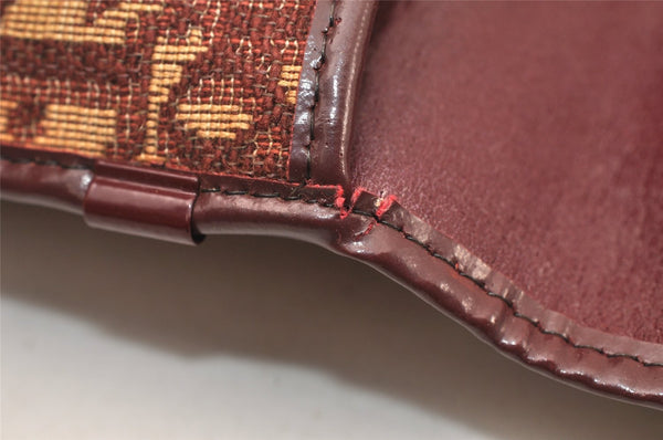Authentic Christian Dior Trotter Clutch Hand Bag Purse Canvas Leather Red 5914K