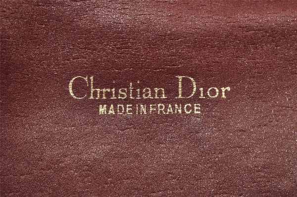 Authentic Christian Dior Trotter Clutch Hand Bag Purse Canvas Leather Red 5914K