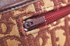Authentic Christian Dior Trotter Clutch Hand Bag Purse Canvas Leather Red 5914K