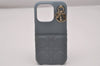 Authentic Christian Dior Cannage Leather iPhone 11 Case Purse Light Blue 5915I