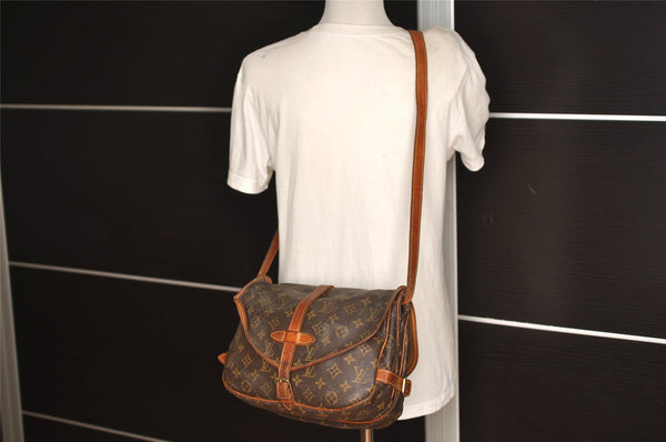 Authentic Louis Vuitton Monogram Saumur 30 Shoulder Cross Bag M42256 LV 5916J